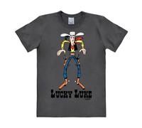 Logoshirt® Lucky Luke I Showdown I T-Shirt Print I Damen & Herren I kurzärmlig I grau I Lizenziertes Originaldesign I Größe XXL