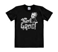Logoshirt® Marvel Comics I Guardians of The Galaxy I Groot I T-Shirt Print I Damen & Herren I kurzärmlig I schwarz I Lizenziertes Originaldesign I Größe S