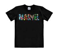 Logoshirt® Marvel Comics I Marvel Logo I Comic Colour I T-Shirt Print I Damen & Herren I kurzärmlig I schwarz I Lizenziertes Originaldesign I Größe XS