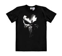 Logoshirt® Marvel Comics I Punisher Logo I Techno Skull I T-Shirt Print I Damen & Herren I kurzärmlig I schwarz I Lizenziertes Originaldesign I Größe S