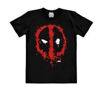 T-Shirt LOGOSHIRT "Marvel Deadpool Face", Herren, Gr. XXL, schwarz, 100% Baumwolle, unifarben, normal, Rundhals, Shirts T-Shirt, mit coolem Print (14213547-XXL) schwarz