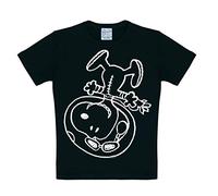Logoshirt® Peanuts I Snoopy I Astronaut I T-Shirt Print I Kinder I Mädchen & Jungen I kurzärmlig I schwarz I Lizenziertes Originaldesign I Größe 170/176