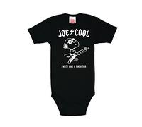 Logoshirt® Peanuts I Snoopy I Joe Cool I Rockstar I Baby Body Print I Kurzarm I Kleinkind I Mädchen & Jungen I schwarz I Lizenziertes Originaldesign I Größe 86/92