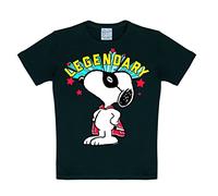 Logoshirt® Peanuts I Snoopy I Legendary I T-Shirt Print I Kinder I Mädchen & Jungen I kurzärmlig I schwarz I Lizenziertes Originaldesign; Größe 104/116