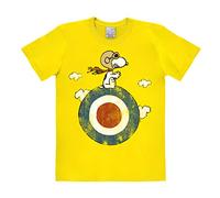 Logoshirt® Peanuts I Snoopy I Pilot I Target I T-Shirt Print I Damen & Herren I kurzärmlig I gelb I Lizenziertes Originaldesign I Größe XL