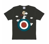 Logoshirt® Peanuts I Snoopy I Pilot I Target I T-Shirt Print I Kinder I Mädchen & Jungen I kurzärmlig I dunkelgrau I Lizenziertes Originaldesign I Größe 158/164