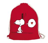 Logoshirt® Peanuts I Snoopy In Love I Stoffbeutel I bedruckt I rot I AZO-free I stabiler Kordelzug I Lizenziertes Design