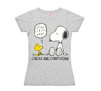 T-Shirt Snoopy - Peanuts mit niedlichem Snoopy-Frontprint Logoshirt grau meliert S (Artikelnummer: 3R468/60XS)