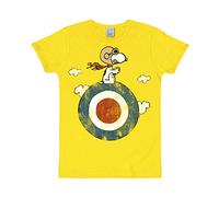 Logoshirt® Peanuts Snoopy Pilot Target T-Shirt Damen & Herren | Offiziell lizenzierter Snoopy-Fanartikel, lustiges Comic T-Shirt, hochwertiger Print, 100% Baumwolle, ideal für Peanuts-Fans