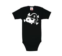 Logoshirt® Peanuts I Snoopy I Pirat I Baby Body Print I Kurzarm I Kleinkind I Mädchen & Jungen I schwarz I Lizenziertes Originaldesign I Größe 62/68