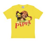 Logoshirt® Pippi Langstrumpf & Herr Nilsson I T-Shirt Print I Kinder I Mädchen I Jungen I kurzärmlig I gelb I Lizenziertes Originaldesign; Größe 92/98