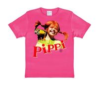 Logoshirt® Pippi Langstrumpf & Herr Nilsson I T-Shirt Print I Kinder I Mädchen I Jungen I kurzärmlig I pink I Lizenziertes Originaldesign; Größe 140/152