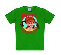 Logoshirt® Pippi Langstrumpf I Portrait I T-Shirt Print I Kinder I Mädchen & Jungen I kurzärmlig I grün I Lizenziertes Originaldesign I Größe 92/98