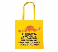 Logoshirt® Pippi Langstrumpf Name Baumwolltasche gelb 38x42 cm