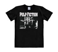 Logoshirt® Pulp Fiction I Vincent Vega & Jules Winnfield I T-Shirt Print I Damen & Herren I kurzärmlig I schwarz I Lizenziertes Originaldesign I Größe S