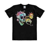 Logoshirt® Rick and Morty I Eyeball Skull I T-Shirt Print I Damen & Herren I kurzärmlig I schwarz I Lizenziertes Originaldesign I Größe XXL