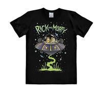 Logoshirt® Rick and Morty I Raumschiff Space Cruiser I T-Shirt Print I Damen & Herren I kurzärmlig I schwarz I Lizenziertes Originaldesign I Größe S