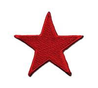 Logoshirt®️ Roter Stern I Patch I Aufnäher I zum Aufbügeln I Bügelflicken I Applikation Kleidung I 6x6 cm I bestickt I rot I Lizenziertes Originaldesign