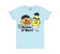 Logoshirt® Sesamstrasse I Ernie & Bert I Havin' Fun I T-Shirt Print I Damen & Herren I kurzärmlig I hellblau I Lizenziertes Originaldesign I Größe L