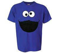Logoshirt® Sesamstrasse I Krümelmonster Gesicht l T-Shirt Print I Damen & Herren I kurzärmlig I blau I Lizenziertes Originaldesign I Größe M
