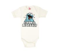 Logoshirt® Sesamstrasse I Krümelmonster I Cookie Monster I Baby Body Print I Kurzarm I Kleinkind I Mädchen & Jungen I Weiss I Lizenziertes Originaldesign I Größe 98/104