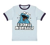 Logoshirt® Sesamstrasse I Krümelmonster I Cookie Monster I T-Shirt Print I Mädchen & Jungen I kurzärmlig I hellblau I Lizenziertes Originaldesign I Größe 170-176