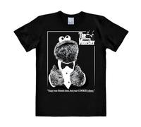 Logoshirt® Sesamstrasse I Krümelmonster I Der Pate I The Monster I T-Shirt Print I Damen & Herren I kurzärmlig I schwarz I Lizenziertes Originaldesign I Größe M