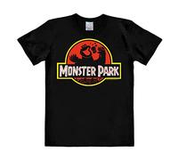 Logoshirt® Sesamstrasse I Krümelmonster I Monster Park I Logo I T-Shirt Print I Damen & Herren I kurzärmlig I schwarz I Lizenziertes Originaldesign I Größe L