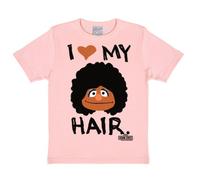 Logoshirt® Sesamstrasse I Segi I I Love My Hair I T-Shirt Print I Kinder I Mädchen & Jungen I kurzärmlig I Hellrosa | Lizenziertes Originaldesign | Größe 140/152