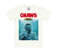 T-Shirt LOGOSHIRT "Sesamstrasse Krümelmonster", Herren, Gr. 4XL, weiß (altweiß), 100% Baumwolle, unifarben, casual, normal, Rundhals, Shirts, mit bequemem Crew Neck (67766610-4XL) altweiß