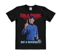 Logoshirt® Star Trek I Doktor McCoy I I'm A Doctor Not A Bricklayer I T-Shirt Print I Damen & Herren I kurzärmlig I schwarz I Lizenziertes Originaldesign I Größe M