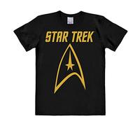Logoshirt® Star Trek I USS-Enterprise I T-Shirt Print I Damen & Herren I kurzärmlig I schwarz I Lizenziertes Originaldesign I Größe XXL