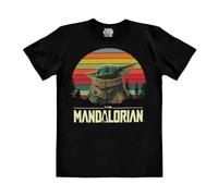 Logoshirt® Star Wars I Mandalorian I Baby Yoda I T-Shirt Print I Damen & Herren I kurzärmlig I schwarz I Lizenziertes Originaldesign I Größe XL