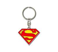 Logoshirt Superman Schlüsselanhänger aus verchromtem Metall - DC Comics Logo Schlüsselring/Keychain, ca. 5 x 4 cm, rot/gelb - Original lizenziertes Fan-Merchandise