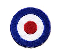 Logoshirt®️ Symbol I Mod I Target I Patch I Aufnäher I zum Aufbügeln I Bügelflicken I Applikation Kleidung I 7x7 cm I bestickt I rot I Lizenziertes Originaldesign