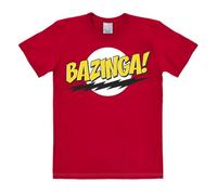 Logoshirt® The Big Bang Theory I Bazinga I T-Shirt Print I Damen & Herren I kurzärmlig I rot I Lizenziertes Originaldesign I Größe 5XL