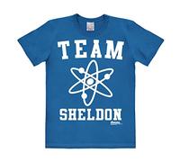 Logoshirt® The Big Bang Theory I Team Sheldon I T-Shirt Print I Damen & Herren I kurzärmlig I blau I Lizenziertes Originaldesign I Größe S