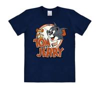 Logoshirt T-Shirt Tom und Jerry bedruckt lizenziertes Originaldesign Herren Dunkelblau Größe XS