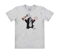 Logoshirt® TV I Der kleine Maulwurf I Freude I Juhu I T-Shirt Print I Damen & Herren I kurzärmlig I grau-meliert I Lizenziertes Originaldesign I Größe 3XL
