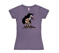 Logoshirt® TV I Der kleine Maulwurf I Hügel I T-Shirt Print I Damen I kurzärmlig I violett I Lizenziertes Originaldesign I Größe L