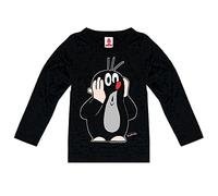 Logoshirt® TV I Der kleine Maulwurf I Oh Oh I Langarmshirt Print I Kinder I Mädchen & Jungen I langärmlig I schwarz I Lizenziertes Originaldesign I Größe 140