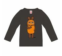 Langarmshirt LOGOSHIRT "Die Sendung mit der Maus - Die Maus" Gr. 128, grau (dunkelgrau) Jungen Shirts (61244221-128) dunkelgrau