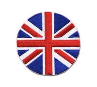 Logoshirt®️ UK I Union Jack I Patch I Aufnäher I zum Aufbügeln I Bügelflicken I Applikation Kleidung I 7x7 cm I bestickt I rot I Lizenziertes Originaldesign