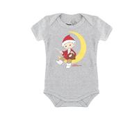 Logoshirt® Unser Sandmännchen I Mond I Baby Body Print I Kurzarm I Kleinkind I Mädchen & Jungen I grau | Lizenziertes Originaldesign | Größe 98/104