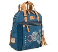 Lois - Cityrucksack Damen Klein Elegant Rucksack Damen Schwarz Alltag Modern, Kleiner Rucksack Damen für Büro Reise City Kollektion., Blau