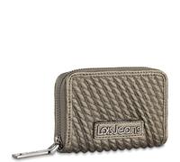 Lois - Geldbörse für Frau mit innerer Geldbörse. Reißverschluss. Öko-Leder. RFID-Schutz., Dunkles Silber