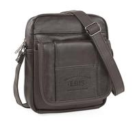 Lois - Men's Leather Crossbody Messenger Bag Stylish Herrentasche Umhängen Leder Shoulder Bag Vintage Lederhandtasche Herren Casual Travel, Braun
