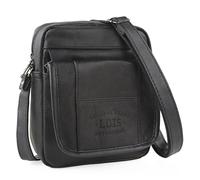 Lois - Men's Leather Crossbody Messenger Bag Stylish Herrentasche Umhängen Leder Shoulder Bag Vintage Lederhandtasche Herren Casual Travel, Schwarz