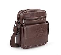 Lois - Men's Leather Crossbody Messenger Bag Stylish Herrentasche Umhängen Leder Shoulder Bag Vintage Lederhandtasche Herren Casual Travel, Braun