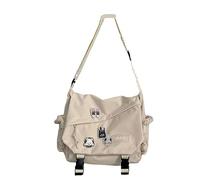 Loizziuy Y2k Umhängetasche, Rucksack, Kawaii, große Kapazität, ästhetischer Rucksack, niedlich, lässig, Reisen, Mochilas, Tagesrucksäcke, 1015 Weiß, 30cm×20cm/11.8''×7.8'', Modern